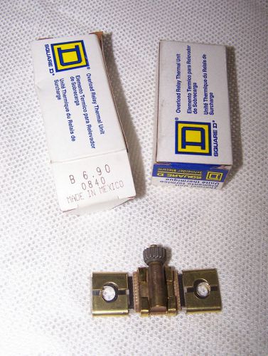 (2) new square d b 6.90 thermal overload heaters nib for sale