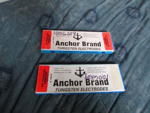 Lot of 2 10 pk anchor tungsten tig welding electrode 1/8&#034; x 7&#034; 2% thoriated for sale