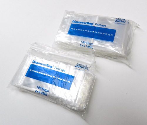 200 PLASTIC ZIP LOCK BAGGIES 2MIL CLEAR 2x2 RE-USE-ABLE POLY BAGS 2MIL