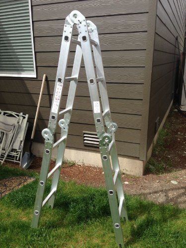 ALEKO Multiple Position Aluminum Folding Ladder 12 Step (FL-12)