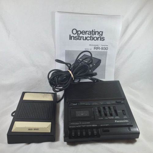 Panasonic Microcassette Transcriber Recorder Model RR930 Foot Pedal
