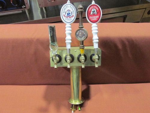 brass 4 tap draft beer tower