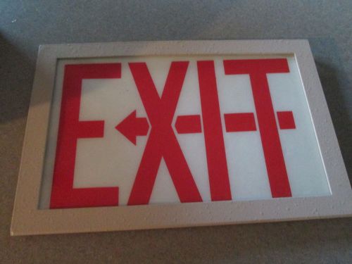 Vintage emergency exit light fixture by prescolite &#034;new&#034; for sale