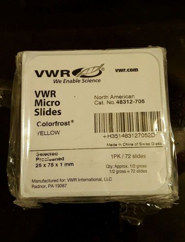 VWR Swiss Glass Micro Slides  Colorfrost Yellow 48312-705 New Sealed