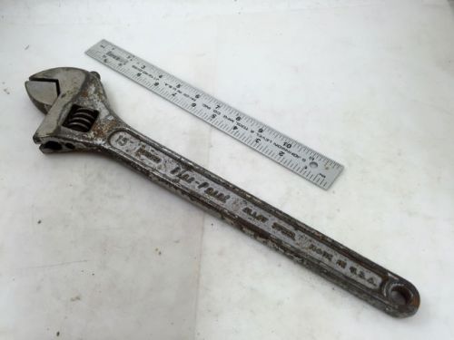 VINTAGE BLUE-POINT 15&#034; ADJUSTABLE WRENCH, USA, Bluepoint, NO RESERVE!
