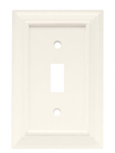 Brainerd 126333 wood architectural single toggle switch wall plate / white for sale