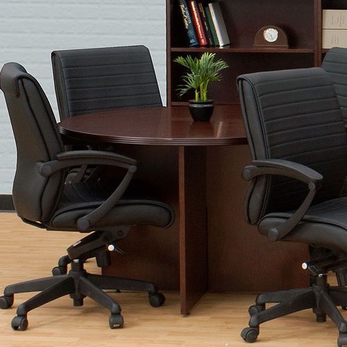 ROUND MEETING CONFERENCE TABLE Boardroom Private Office Wood 36&#034; 42&#034; 46&#034; Cherry