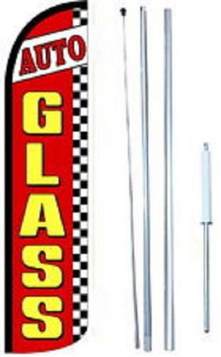 Auto glass windless  swooper flag with complete hybrid pole set for sale