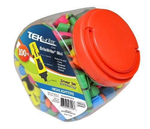 Tekwriterusa tekwriterusa britewriter mini highlighter tub, assorted colors, for sale