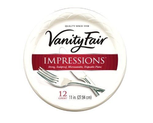 Vanity Fair Disposable Plate, 11 Inch, 12 Count (Pack of 4)