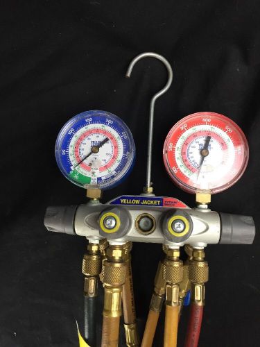 Yellow jacket titan manifold gauges w/hoses, r22/404a/410a for sale