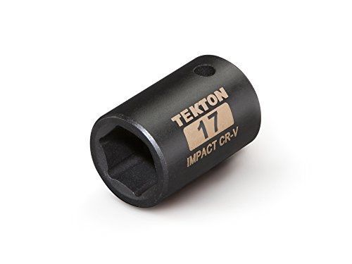 TEKTON 47772 1/2-Inch Drive by 17 mm Shallow Impact Socket, Cr-V, 6-Point