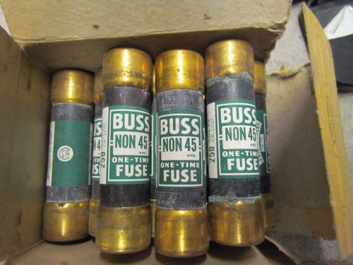 Lot of 8 One-Time Buss Fuses # NON45 in Original Box, Made in USA NOS