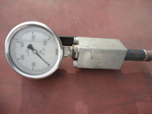 Wikai oil filled gauge instrument 4&#034; 1500 psi 316-ss &amp; 3/4 balon valve 3000wp for sale