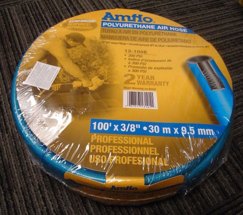 Amflo 100&#039; x 3/8&#034; polyurethane air hose w/3/8&#034; npt swivel fittings, #13-100e for sale