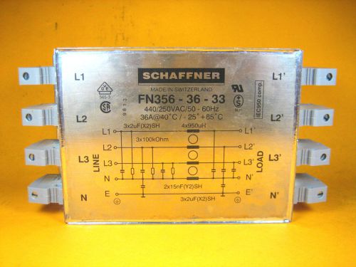 Schaffner -  FN356-36-33 -  Power Line Filter, 440/250VAC, 50-60Hz