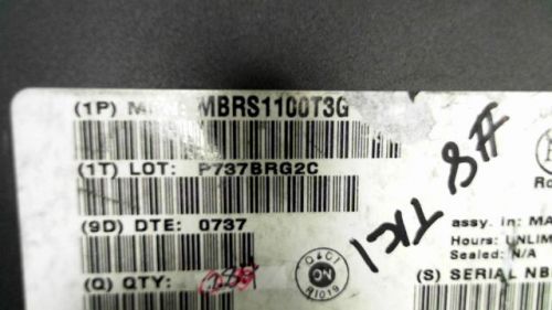 200-pcs schottky 100v 1a 2-pin do-214aa on semi mbrs1100t3g 1 mbrs1100t3g 1100t3 for sale