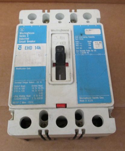 Westinghouse circuit breaker cat#ehd3025 25a/480v for sale