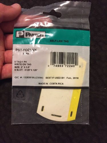 Panduit PST-FO Vinyl Self-Laminating Fiber Optic Marker Tag 1 pack of 5 tags NEW