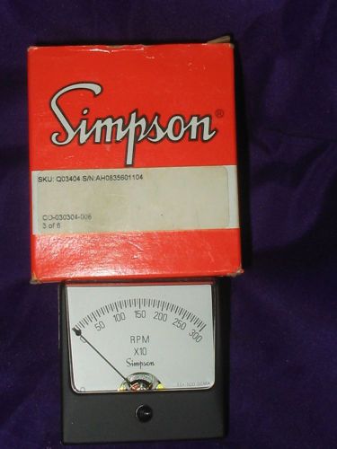 NIB Simpson Model Q03404 0-3000 RPM 2-1/2&#034; Panel Meter