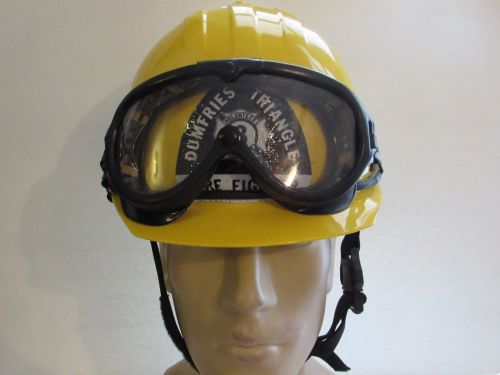 Bullard advent helmet yellow w/goggles dumfries triangle volunteer fire for sale
