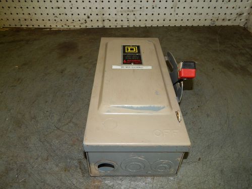 Square d h361 heavy duty safety switch 30 amp 600 vac series e1 fusible for sale