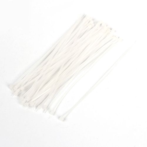 50 Pcs 150mm x 3mm Electrical Cord Cable Tie Fastener Off White