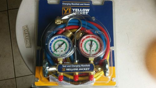 Yellow Jacket HVAC Test and Charging Manifold Gauges &amp; Hoses Set R-12/R-22/R-502