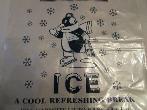 Pack of 45 NEW Unique Vintage Style Ice Bags Clear Blue Penguin