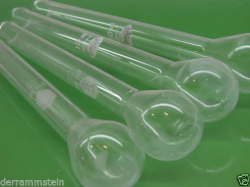 Lot of 2 10ml glass kimax kjeldahl round bottom long neck flask lab  b158 for sale