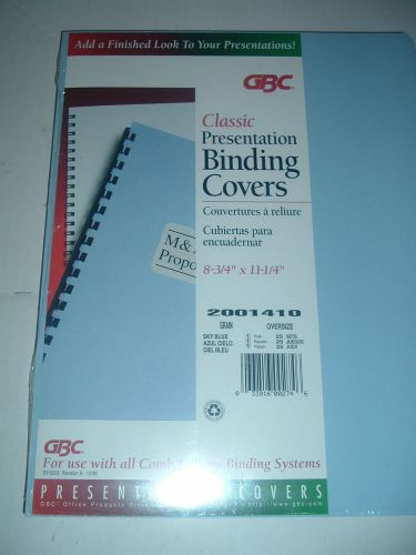 GBC  CLASSIC PRESENTATION BINDING COVERS, SKY BLUE , 25 SETS