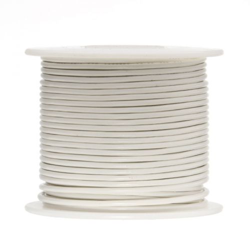 28 AWG Gauge Stranded Hook Up Wire White 250 ft 0.0126&#034; UL1007 300 Volts