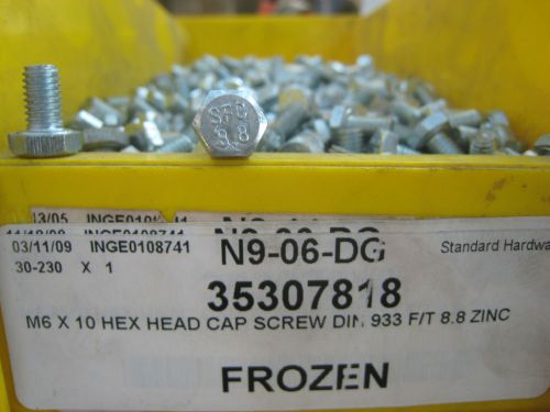M6  6mm  hex head  bolts 10 mm long 1.0  pitch  8.8  grade  100 piece  lot for sale