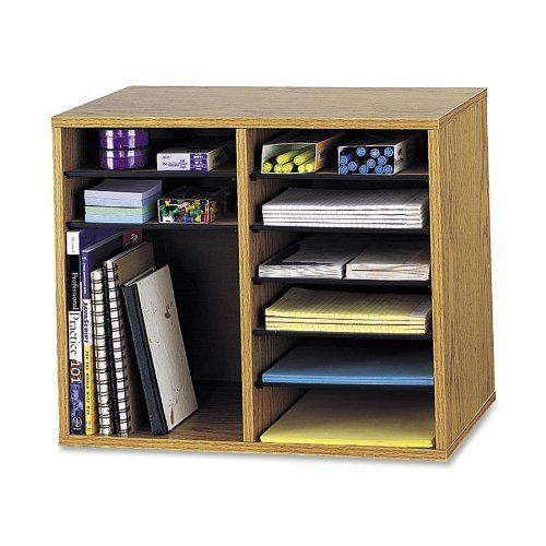 Home office file folder wood adjust box organizer storage mesh 12 letter slots for sale