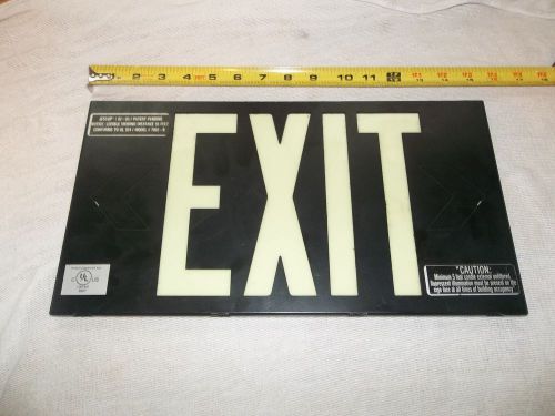 vintage photoluminescent commercial exit sign