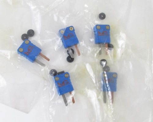 Lot of (5) marlin 1260-t mini type flat pin blade thermocouple male connector for sale