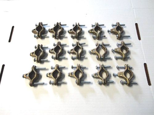 Ground wire clamps brass lot of 15 for sale