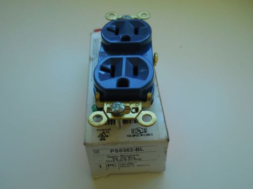 NEW SPECIFICATION GRADE 20A BLUE DUPLEX RECEPTACLE PASS &amp; SEYMOUR PS5362-BL