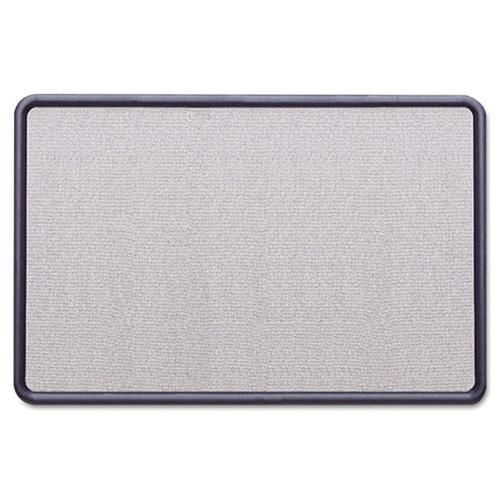 Contour Fabric Bulletin Board, 36 x 24 Light Blue Plastic Navy Frame AB291238