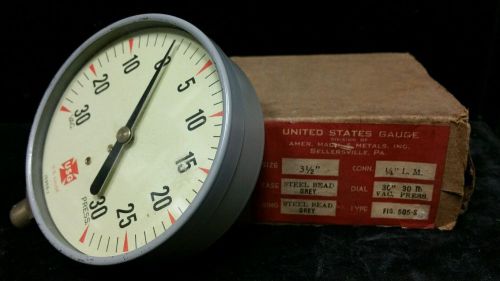 U.s. gauge 3 1/2&#034; 30 psi in the original box for sale