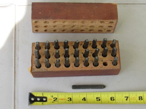 Vintage 3/32&#034; mach made usa steel letters stamp punch die set complete for sale