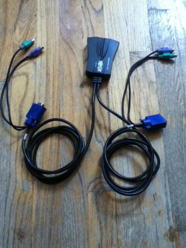 Tripp-Lite KVM Switch Built-in Cable B030-002-R Control 2 Computer 1PS/2
