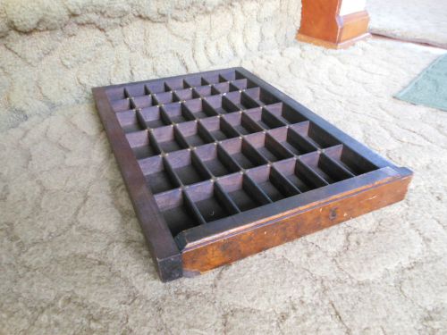 Vintage Wood Letterpress Type Set Drawer Tray Shadow Box Primitive Storage Solid
