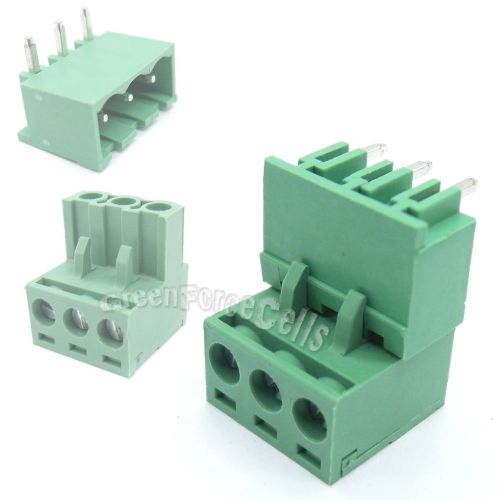 100pcs 2edg-5.08-3p 3 pin screw terminal block wire connector panel 5.08mm pitch for sale