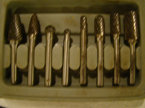 Astro pneumatic 2181 8pc. double cut carbide rotary burr set 1/4&#034; shank for sale