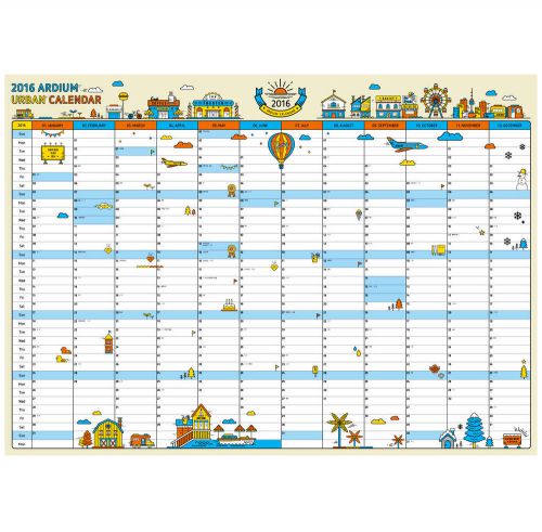 2016 Urban 365 Wall Calendar Planner Schedule Organizer Monthly Cute Agenda