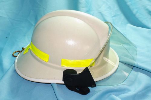 Morning Pride Firefighter Helmet with Shield, Off White, New (FH-10)