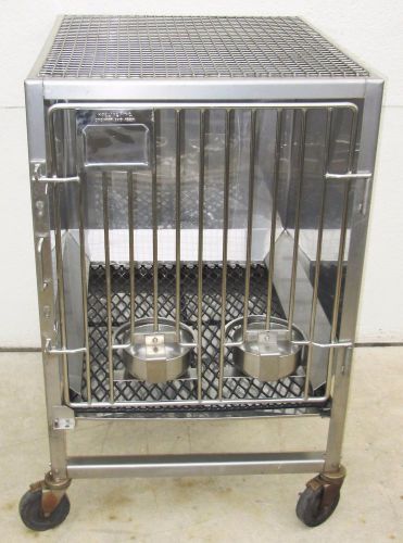 Hoeltge Large Animal Dog Stainless Steel Mobile Kennel Cage, 28&#034;x37&#034;x44&#034;, Nice !