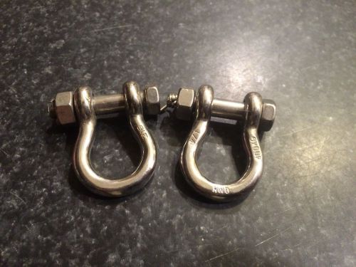 6 pcs 316 stainless steel 1/4&#034; marine round pin boat anchor bow shackle bolt for sale