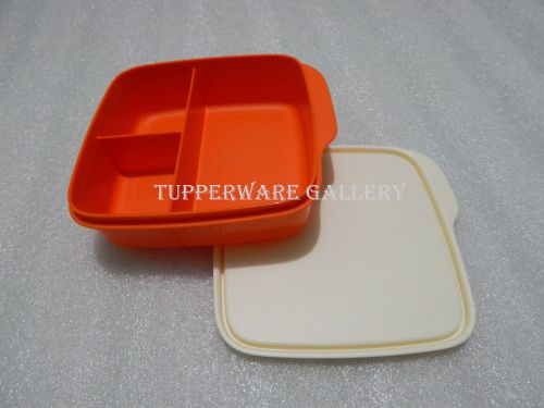 Tupperware Lunch Square Divided Packette Lunch Box Tangelo New Brand